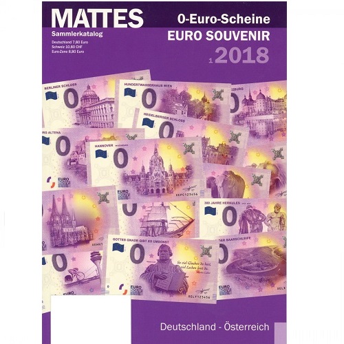 Katalóg 0 Euro Souvenir Nemecko a Rakúsko 2018 (MATTES1)