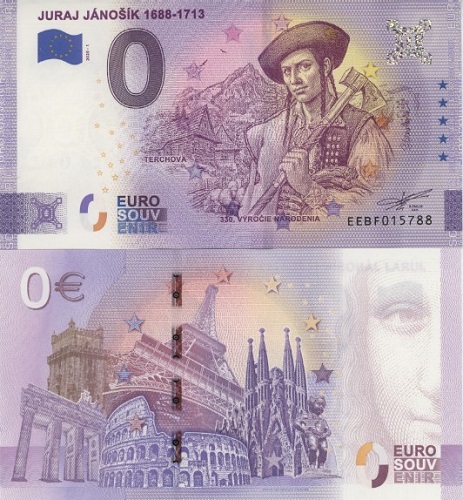 0 euro suvenír 2020/1 Slovensko UNC Juraj Jánošík (ND)