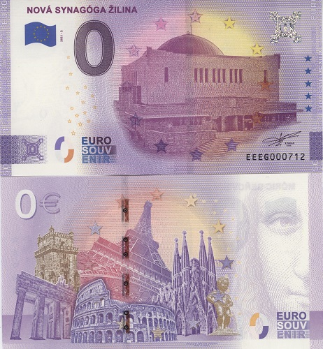 0 euro suvenír 2021/2 Slovensko UNC Nová Synagóga Žilina (ND)