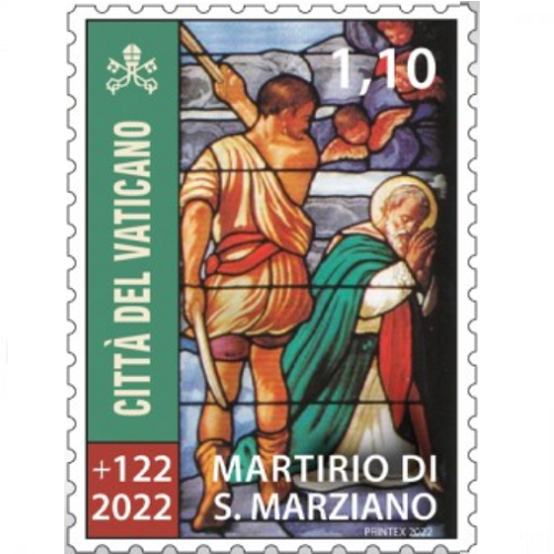 Známka 2022 Vatikán čistá, umučenia Svätého Marciána