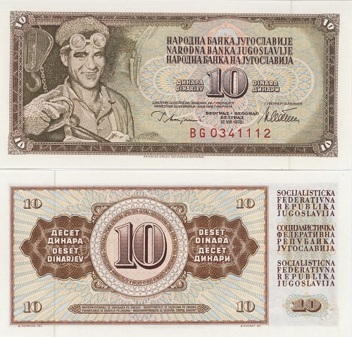 10 Dinara 1978 Juhoslávia UNC séria BG