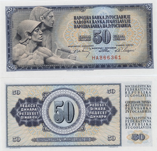 50 Dinara 1968 Juhoslávia UNC séria HA