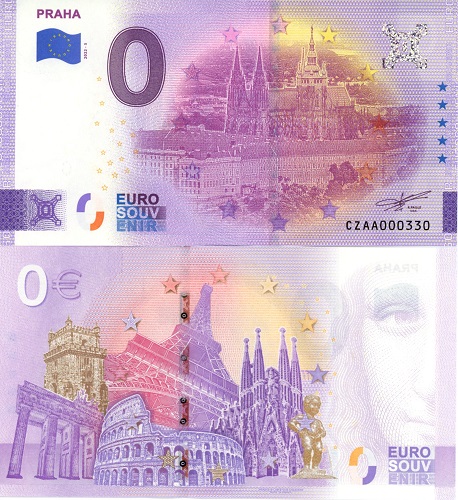 0 euro suvenír 2022/5 Česko UNC Praha - Pražský hrad (ND)