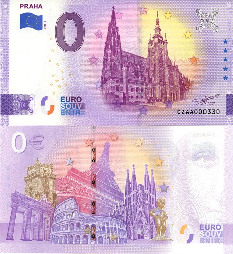 0 euro suvenír 2022/3 Česko UNC Praha - Katedrála sv. Víta (ND)
