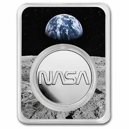 10 Dollars 2022 BU karta 1 Oz Ag NASA Mesa Grande - Retro Worm Logo