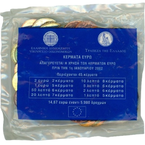Štartovací balíček 2002 Grécko UNC (14,67€)