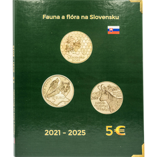 Album MULTIGRAF, na 5 euro Fauna a Flora 2021 - 2025 (var.2a) kov.rožky