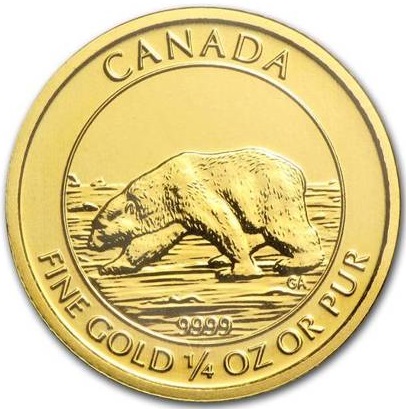 10 Dollars 2013 Kanada BU 1/4 Oz Au Polar Bear