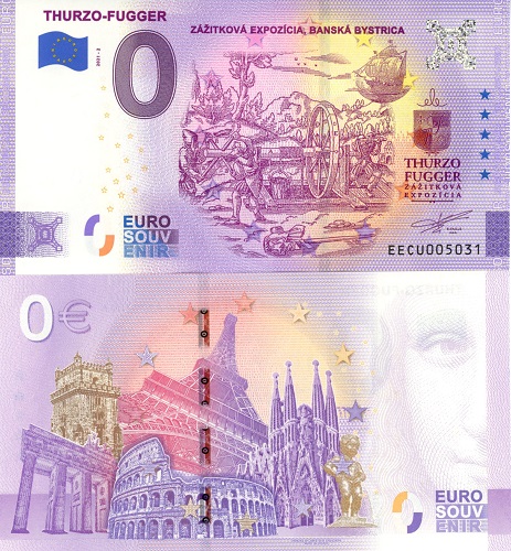 0 euro suvenír 2021/2 Slovensko UNC Thurzo-Fugger - Zážitková expozícia (ND)