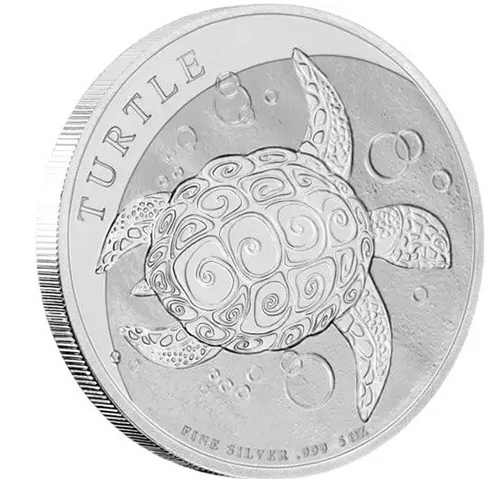 10 Dollars 2022 Niue BU 5 Oz Ag Turtle 
