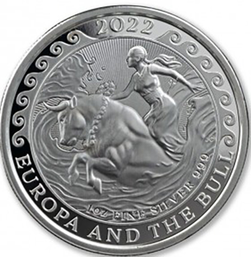 1.5 Euro Cent 2022 Malta BU 1 Oz Ag  Malta Europa and the Bull (Z:4:2)