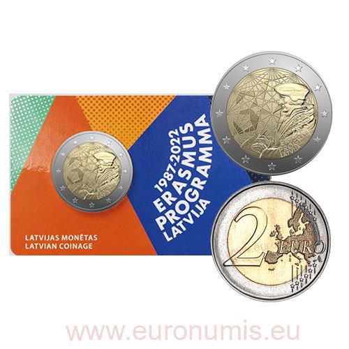 2 euro 2022 Lotyšsko cc.BU karta Erasmus program