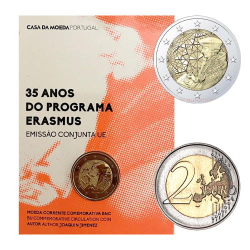 2 euro 2022 Portugalsko cc.BU karta Erasmus program