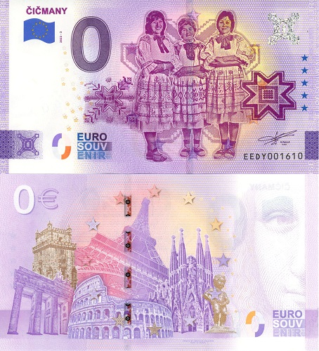 0 euro suvenír 2022/2 Slovensko UNC Čičmany (ND)