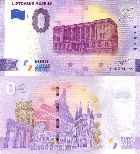 0 euro suvenír 2022/5 Slovensko UNC Liptovské múzeum (ND)