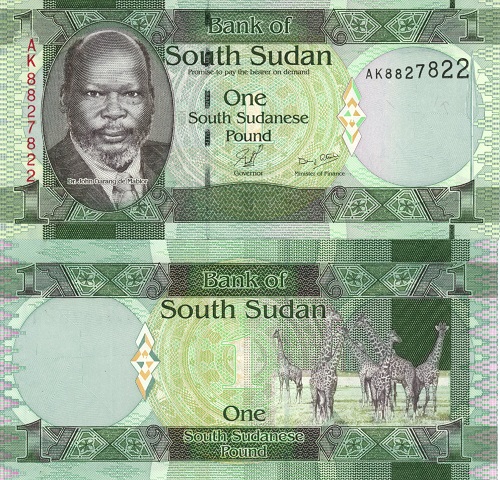 1 Pound 2011 Južný Sudán UNC séria AK
