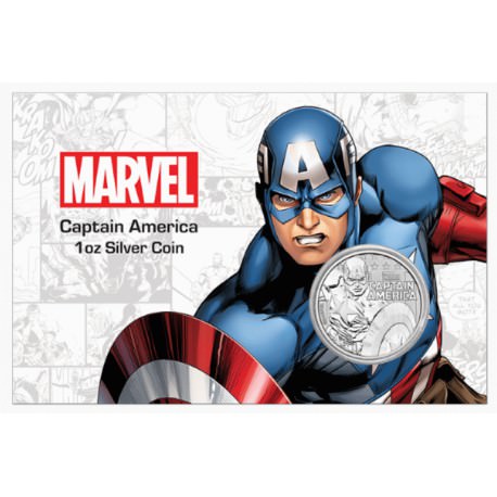 Dollar 2019 Tuvalu BU karta 1 Oz Ag Captain America