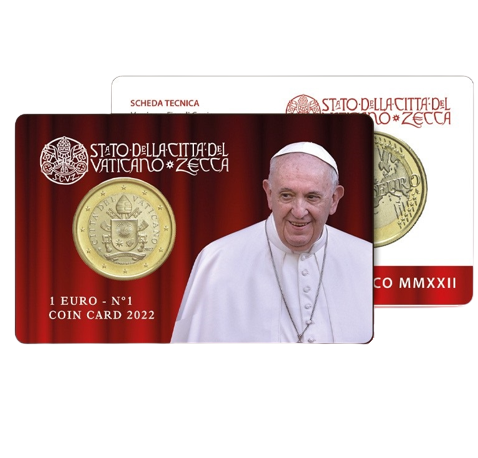 1 euro 2022 Vatikán BU karta č.1