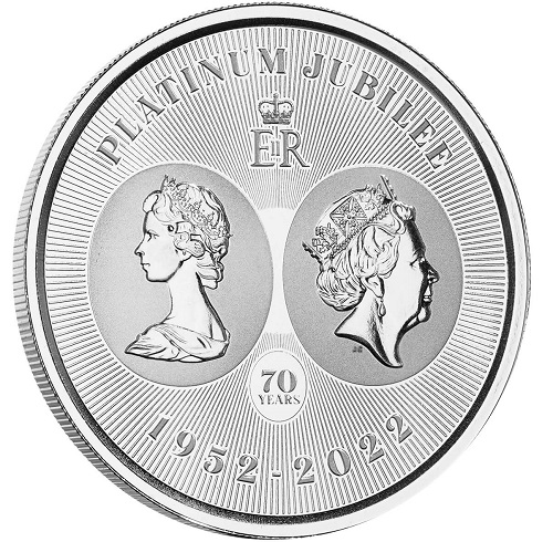 One Dollar 2022 Cayman Islands BU 1 Oz Ag The Queen's Platinum Jubilee (Y:4:1)