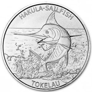 5 Dollars 2016 Tokelau BU 1 Oz Ag Hakula Sailfish