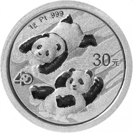 30 Yuan 2022 Čína BU 1 g Pt Panda 40th Anniversary