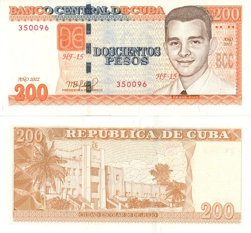 200 Pesos 2022 Kuba UNC séria HF-15