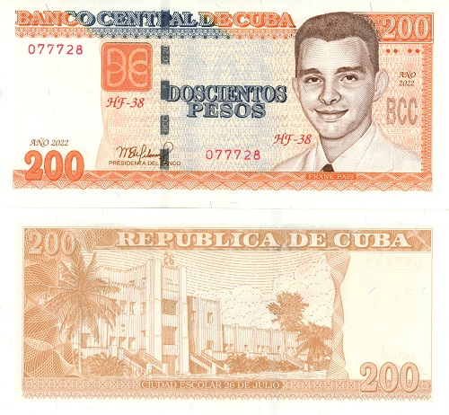 200 Pesos 2022 Kuba UNC séria HF-38