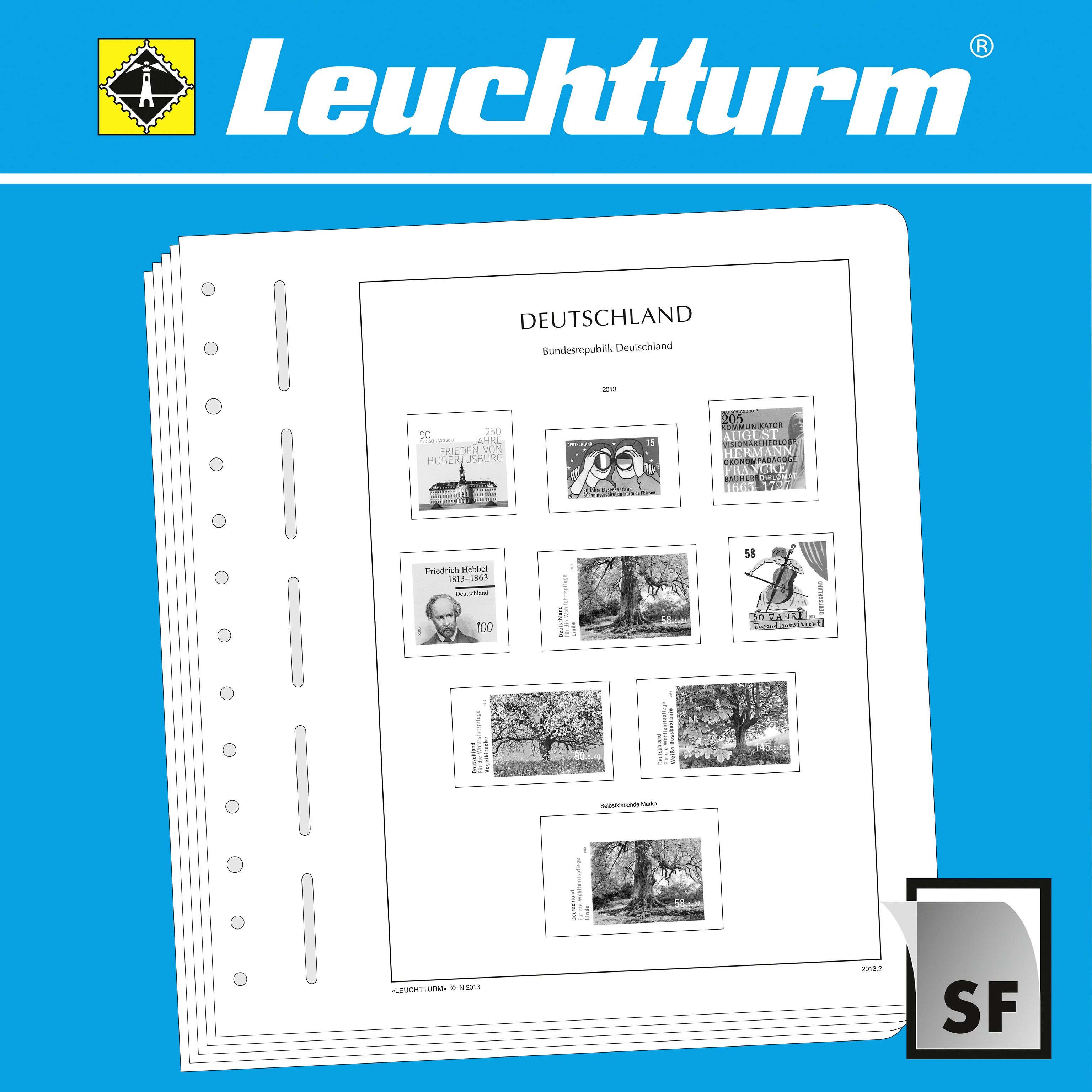 Albumové listy LEUCHTTURM LB-čisté, pre strojové pečiatky, typ "Klüssendorf",