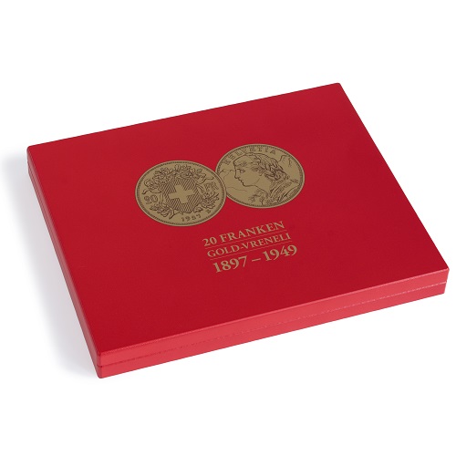 Kazeta VOLTERRA UNO de Luxe na 28 zlatých mincí Vreneli (20 CHF) v kapsuliach IN