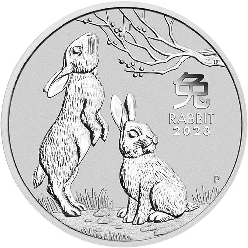 2 Dollar 2023 Austrália BU 2 Oz Ag Lunar III. Rabbit (X:7:5)