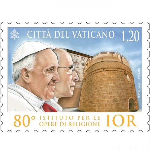 Známka 2022 Vatikán čistá, inštitút pre Náboženské diela