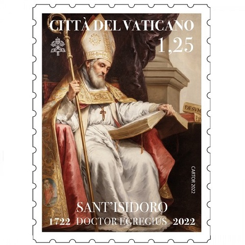 Známka 2022 Vatikán čistá, Izidor zo Sevilly