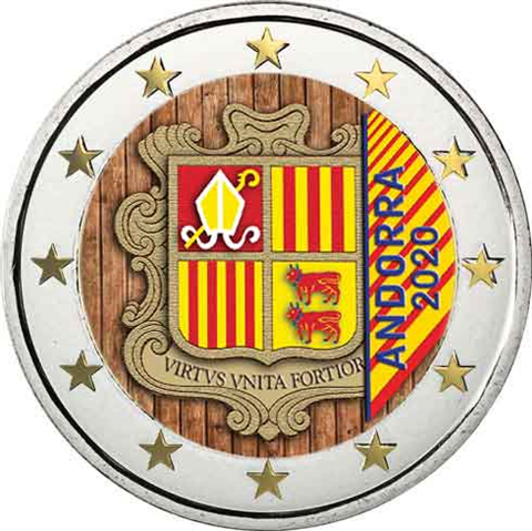 2 euro 2020 Andorra cc.UNC farbená Erb
