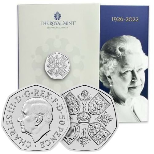 50 Pence 2022 Anglicko BU karta Her Majesty Queen Elizabeth II
