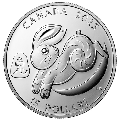 15 Dollars 2023 Kanada PROOF 1 Oz Ag Lunar Year of the Rabbit