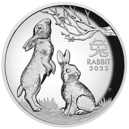 Dollar 2023 Austrália PROOF High Relief 1 Oz Ag Lunar III. Rabbit