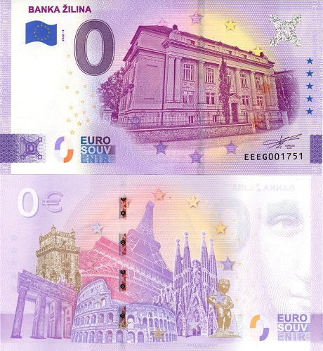 0 euro suvenír 2022/3 Slovensko UNC Banka Žilina (ND)
