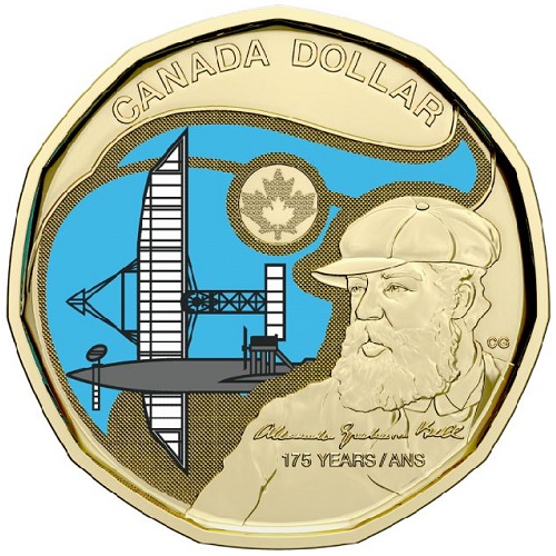 Dollar 2022 Kanada UNC farbená Alexander Graham Bell