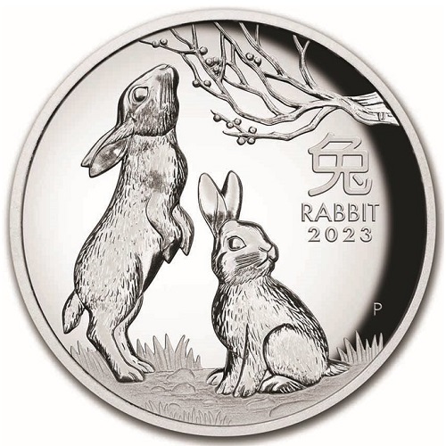 8 Dollars 2023 Austrália PROOF High Relief 5 Oz Ag Lunar III. Rabbit (X:9:4)