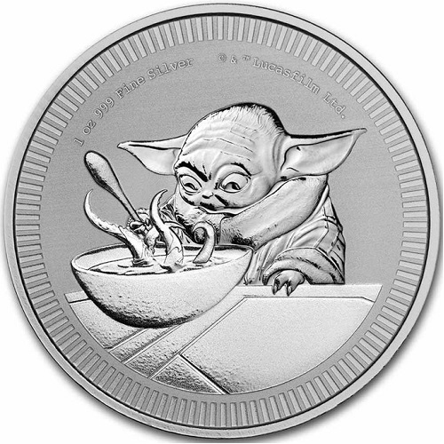 2 Dollars 2022 Niue BU 1 Oz Ag Grogu Baby Yoda (Z:3:4)