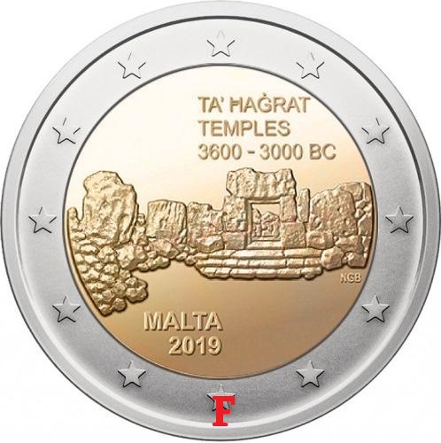 2 euro 2019 Malta cc.UNC Ta' Hagrat (F) značka mincovne