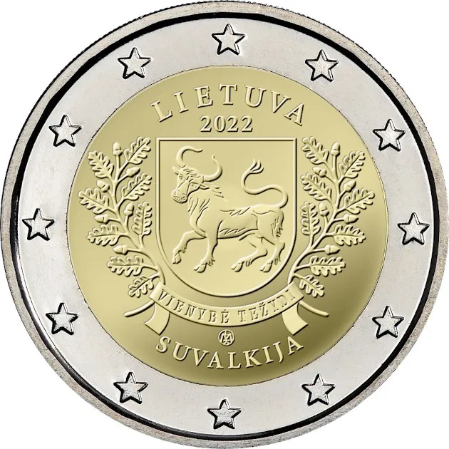 2 euro 2022 Litva cc.UNC región – Suvalkija