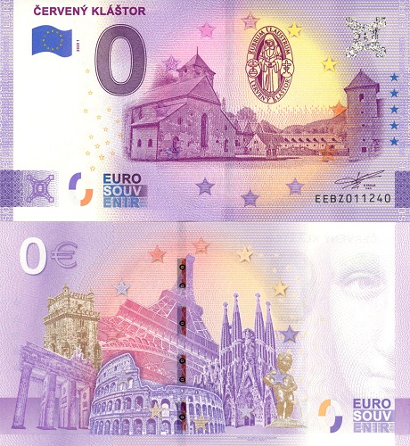0 euro suvenír 2020/1 Slovensko UNC Červený kláštor (ND)