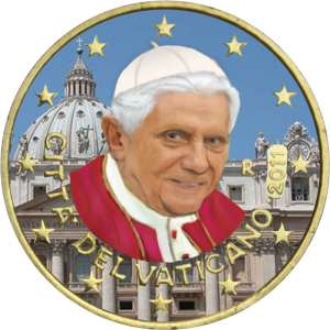 50 cent 2011 Vatikán ob.UNC farbená Pope Benedict XVI.