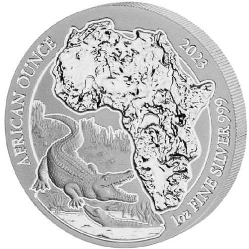 50 Francs 2023 Rwanda BU 1 Oz Ag Nile Crocodile (V:5:3)