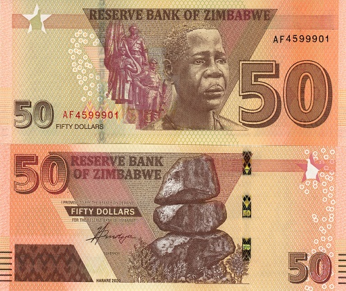 50 Dollars 2020 (2021) Zimbabwe UNC séria AF