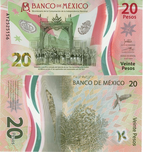 20 Pesos 2021 Mexiko UNC séria AY