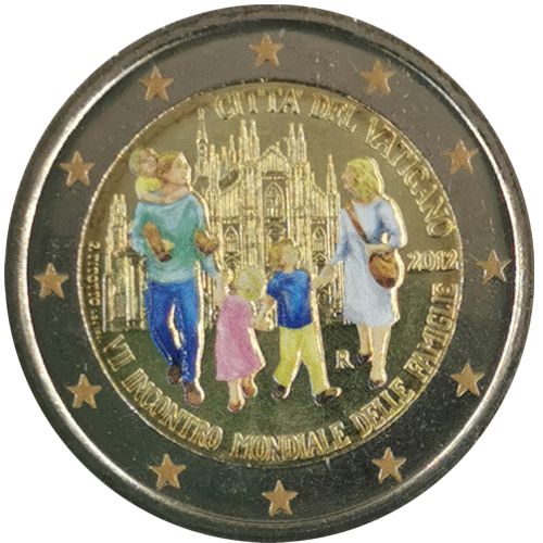 2 euro 2012 Vatikan cc.UNC farbená Stretnutie rodín