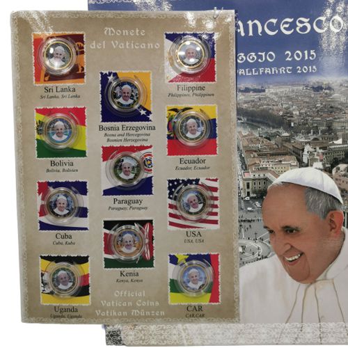 SADA 11x 50 cent 2015 Vatikán ob.UNC farbené Pope Francesco