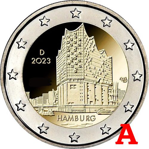2 euro 2023 A Nemecko cc.UNC Hamburg